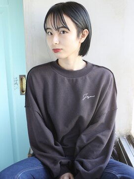 バース(BIRTH) 天神【BIRTH】くすみブルー×透けバング耳かけショート　5