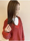 セミロング×グレージュ/うるツヤ/ミルクチョコレート@20代30代