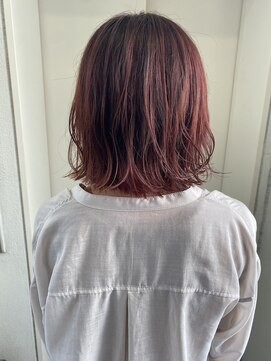 ヘアーデザイン シュシュ(hair design Chou Chou by Yone) ピンクカラー&抜け感ボブ♪