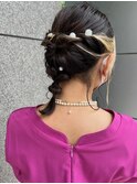 ミディアムヘアでも◎編みおろしスタイル