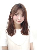 ロングレイヤーグレージュカラー韓国ツヤカラー20代30代40代