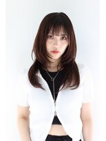 ガリカ 横浜(Gallica) 【mirei】セミロングレイヤーカット/顔周りウルフレイヤー