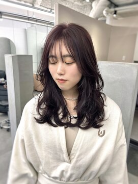 ジエクトカナウ 大阪梅田店(The Ect canow) レイヤーロング似合わせカット前髪大人可愛いワンホンヘア