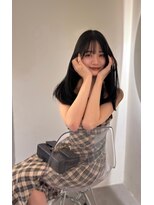 ノク 渋谷(nok)&nbsp;暗髪ミディアム_美髪ピンクブラウン切りっぱなしボブ