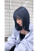 レイヤー&ネイビーブルー[髪質改善/ブリーチ/川崎］