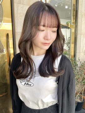 ラグーン 原宿 表参道(LAGOON) 韓国風くびれひし形顔まわりレイヤーロングメルティーカラー