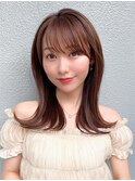 イメチェン後れ毛が可愛い顔周りレイヤー美髪アッシュベージュ