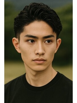 にもう サーフカール&ブルーブラック　フェザーパーマ ss55