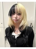 顔周りレイヤーカットローライトエンドカラー裾カラーブロンド◆