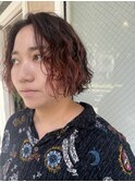 ピンクグラデーションボブパーマ