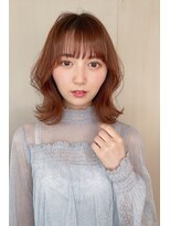 クシュ 本川越店(kusyu...)&nbsp;ココアブラウン根本パーマゆるふわミディアムワインレッドローズ