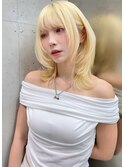 《SOYON》ホワイトブロンド×ミディアムレイヤー