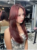 心斎橋/着物ヘア/大人ガーリー/ダークアッシュ/似合わせカット