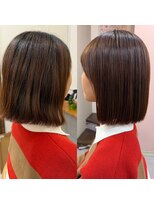 アイエン(aien) 切りっぱなしボブ×酸性ストレート×縮毛矯正×髪質改善