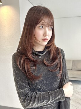 ヴィア 京都烏丸(Via) 10代20代30代ダブルカラー/オレンジブラウン/レイヤーカット