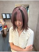【RIENS】切りっぱなし×ピンクグレー顔周り