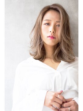 アッシュ 祐天寺店(Ash) 外国人風フォギーベージュかきあげミディ