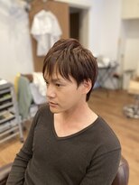 カットアンドシェーブ 髪心地 ワックス等なしでもOK　ナチュラル左分けショート
