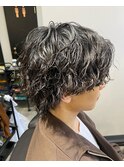 センターパート×波巻きスパイラル