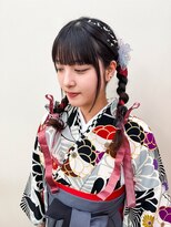 スタジオハロー 三つ編み×リボンヘア