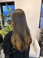 アイズム(I’sm)&nbsp;グレージュ×インナーイエロー/ブリーチ1回/卒業カラー