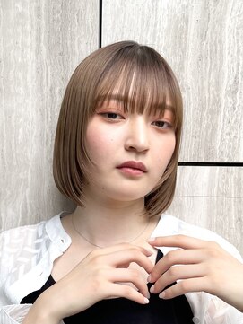 オーガニックマインド 坂戸 鶴ヶ島(organic+mind) 小顔透明感◎ココアブラウンボブ×レイヤーウルフカット
