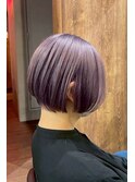 ショートボブ×ラベンダーカラー