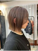 【Look at】クールショート前髪ピンクベージュイメチェン