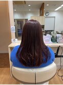 ピンクブラウン×レイヤースタイル