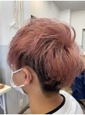 ミルクティーピンク×ブロックマッシュ