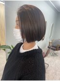 ぱっつんボブ/ストレートボブ/大人女子ボブ/マロンベージュ