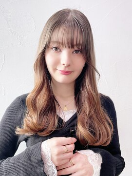 アルバム 新宿(ALBUM SHINJUKU) ゆるふわウェーブ_斜めバンググレージュカラー_69007