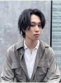 センターパートニュアンスパーマ毛流れパーマカルマパーマ