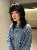 レイヤーカットミディアム顔まわりレイヤーパーマ袋町