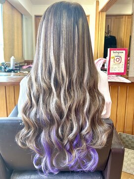 エクステンション クーチャー(Extention Cu'cha) インナー紫 白メッシュ