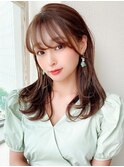 後れ毛が可愛い顔周りレイヤーハイレイヤーロング