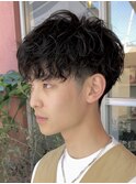 天文館シャドウパーマニュアンスパーマメンズマッシュフェード