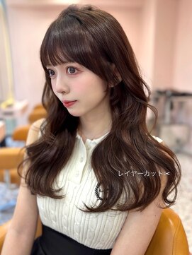 ボタン シブヤ(VOTAN SHIBUYA) ブラウン/韓国ヘア/渋谷/レイヤー/顔まわり