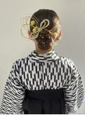 ☆卒業式セット☆ヘアピース編み込みシニヨンセット