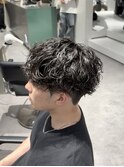刈り上げマッシュ波巻きパーマ