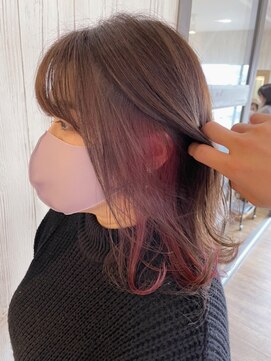 ヘブンリー(heavenly) #インナーカラー#インナーピンク#ココアブラウン#ベージュカラー