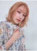 大人可愛い小顔くびれミディアム/オレンジベージュ