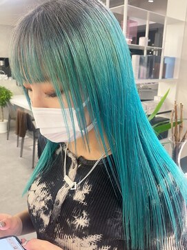 ベレーザ 渋谷(BELEZA) 2686外国人風カラーエメラルドグリーンバイカラースリックバック