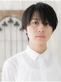 長めバングがレトロsexyなアッシュブラックメンズショートP上尾