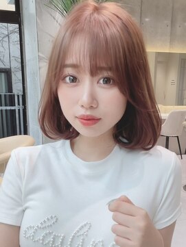 ロンド レア 天神大名店(Lond Le’a) ミディアムヘアデザインカラーフェイスフレーミング暗めカラー