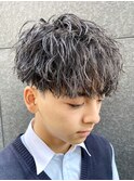 ツイストスパイラル/刈り上げ/波巻きパーマ/刈り上げマッシュ