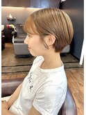 くびレイヤーグレージュショート20代30代40代似合わせカット