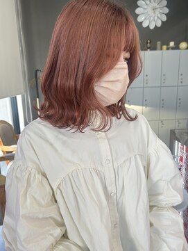 レド(LeDo) ピンクベージュ×ブリーチカラー×顔まわりカット【四日市】