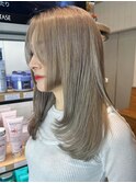 美髪エモージュカーキベージュレイヤーロング_ba487311