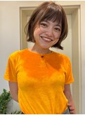 オン眉ボブ　レイヤーボブ　ミニボブ　シースルーバング